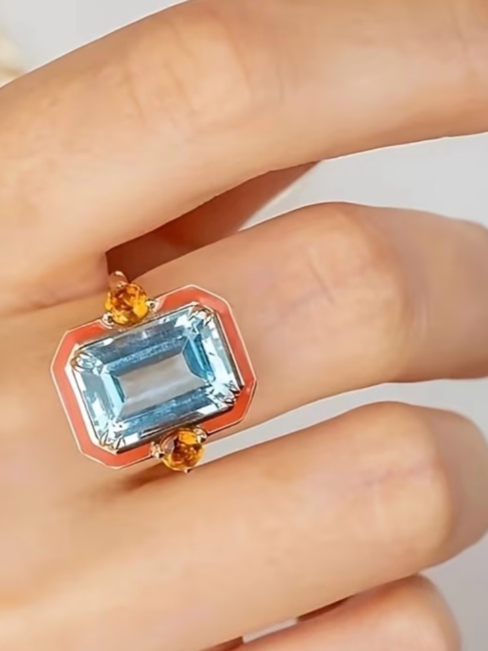 Art Deco Cocktail Ring Sz 7